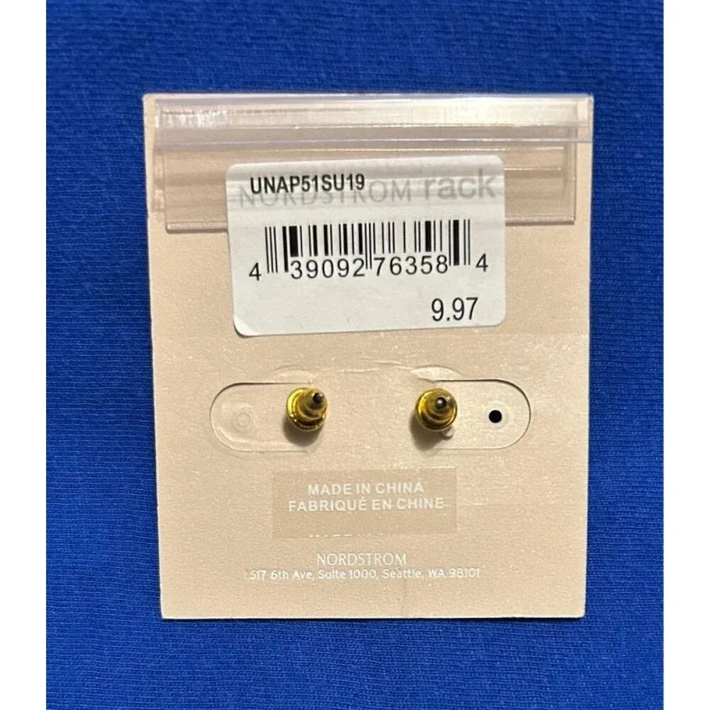 Bundle 4 Pairs Nordstrom Rack 14th & Union Gold and Stone Fashion Earrings
